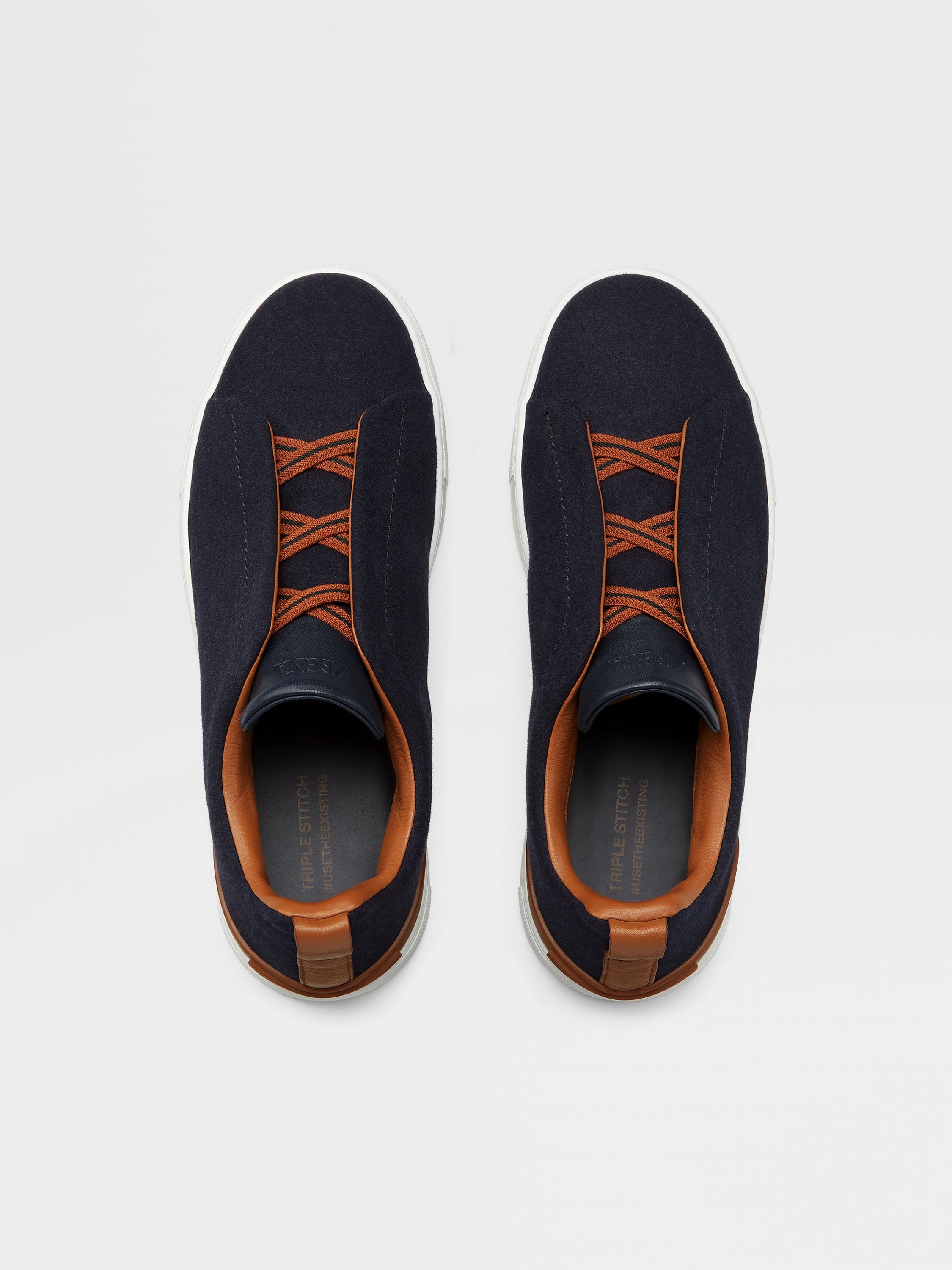 NAVY BLUE #USETHEEXISTING™ WOOL TRIPLE STITCH™ SNEAKERS - 3
