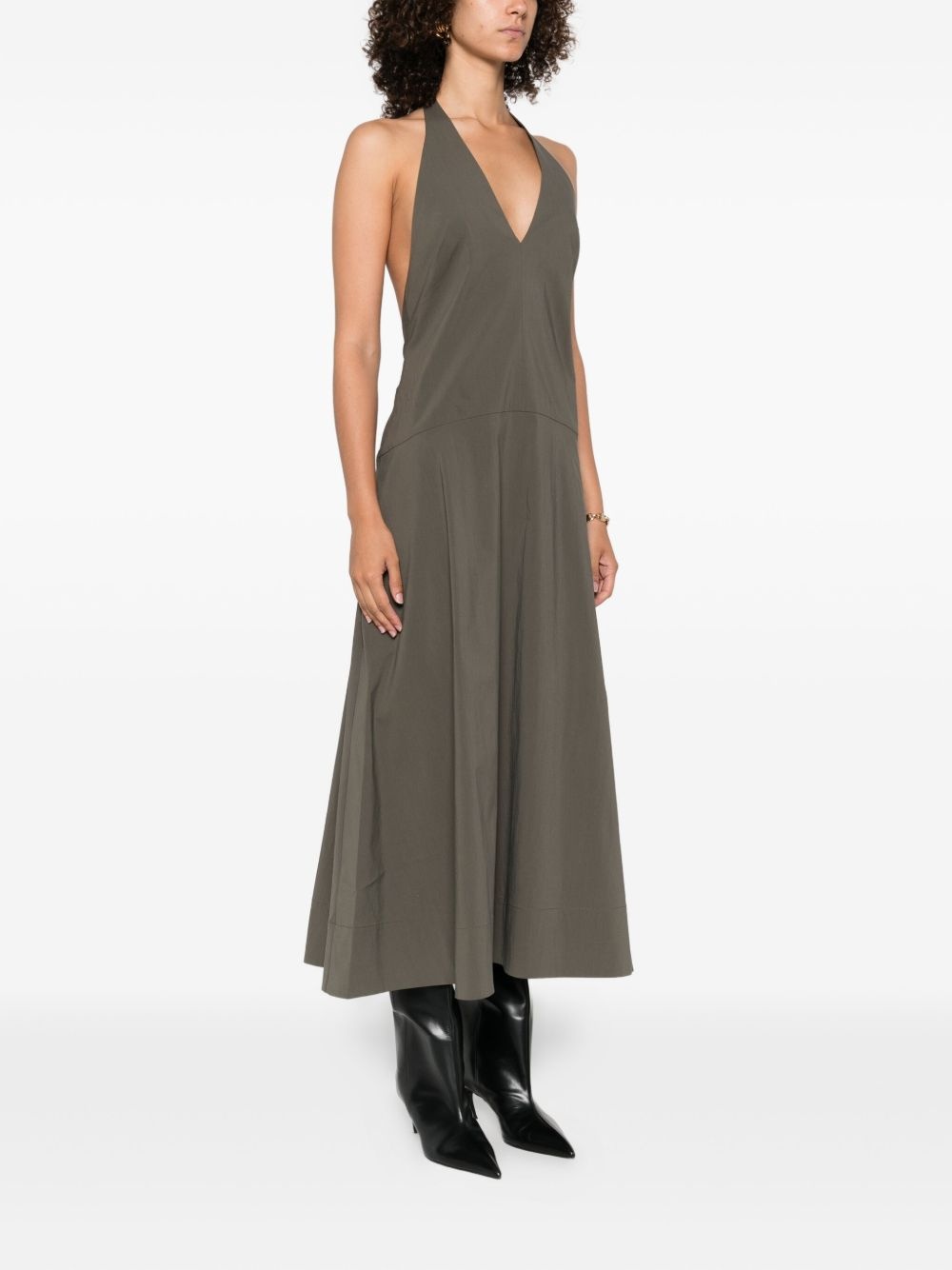halterneck sleeveless maxi dress - 3