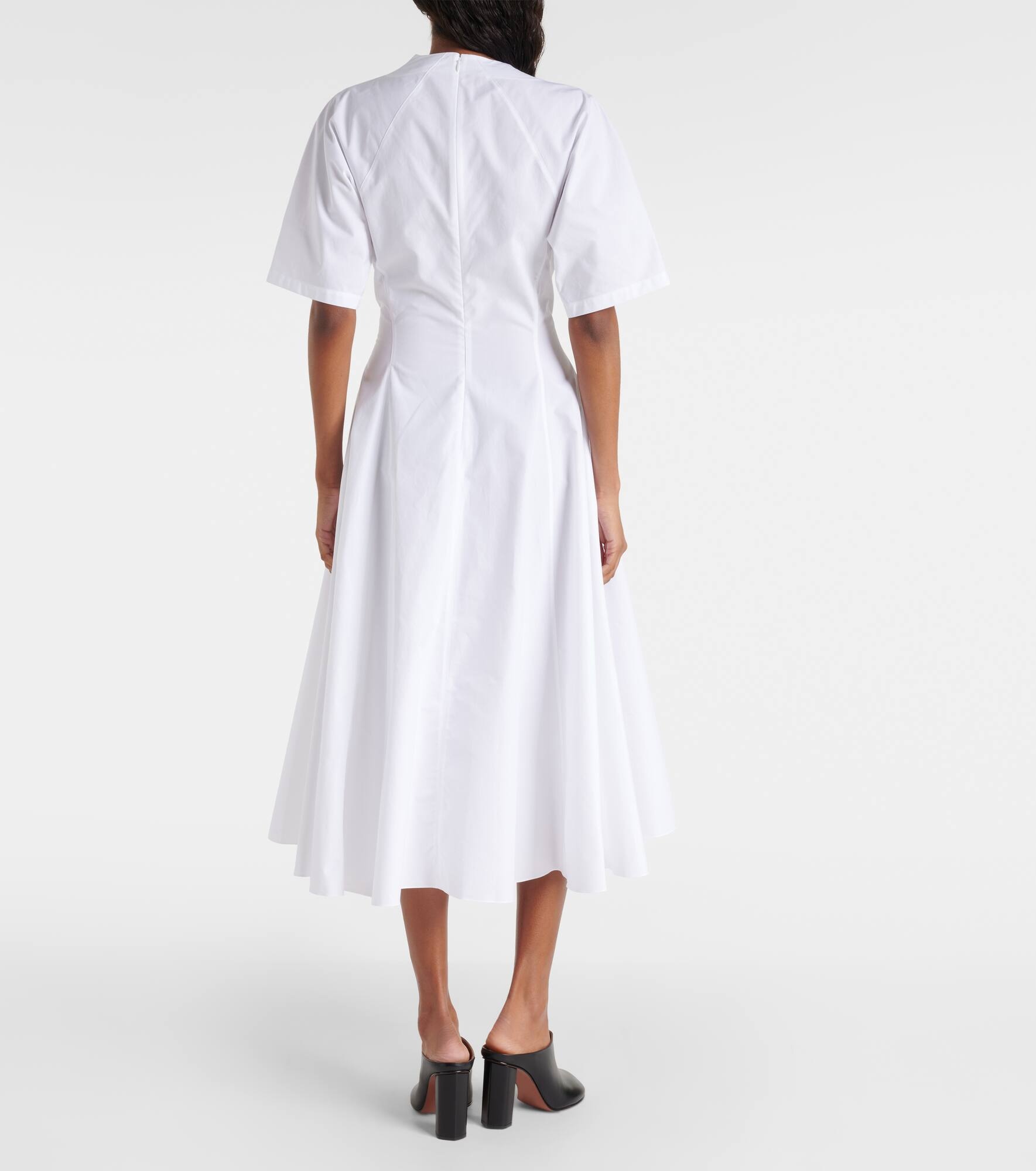 Cotton poplin midi dress - 3