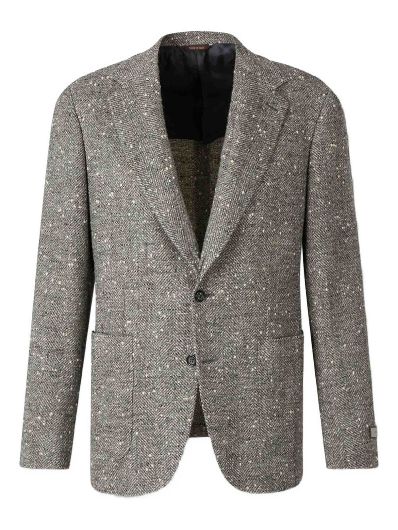 herringbone speckled 단 하나 breasted blazer 1