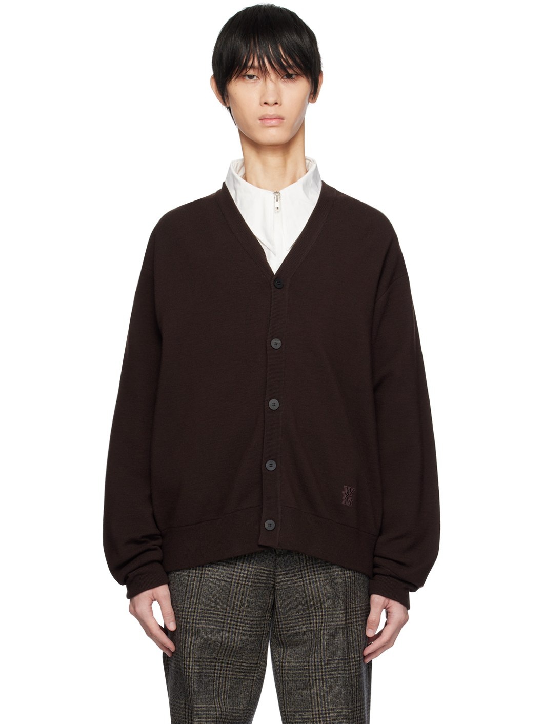 Brown Buttoned Cardigan - 1