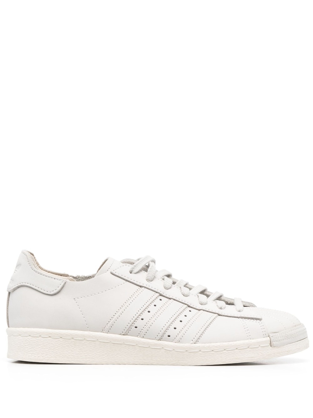 round-toe leather sneakers - 1