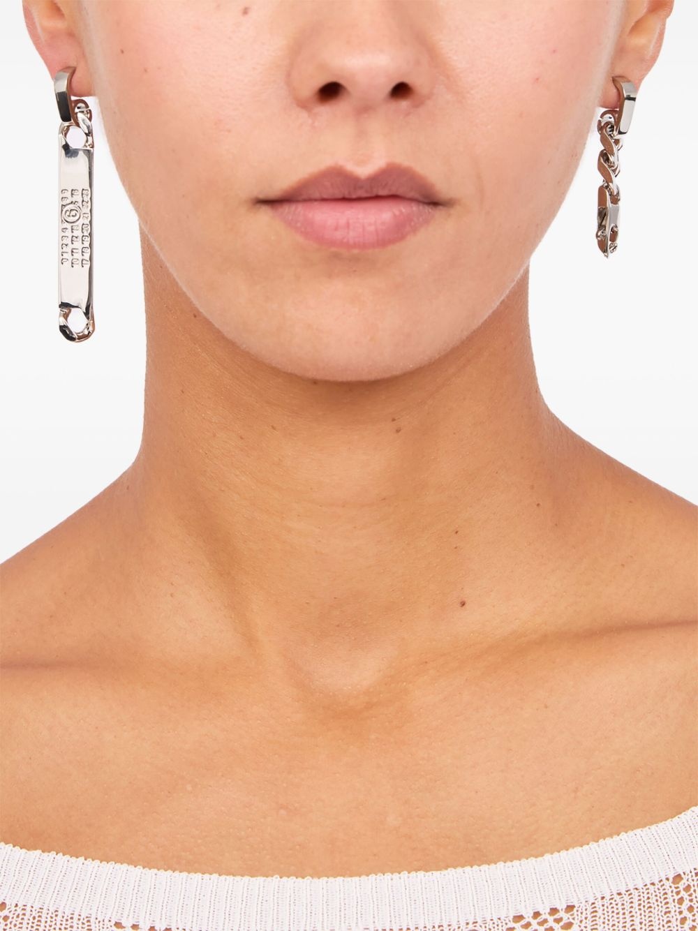 numbers-motif drop earrings - 2