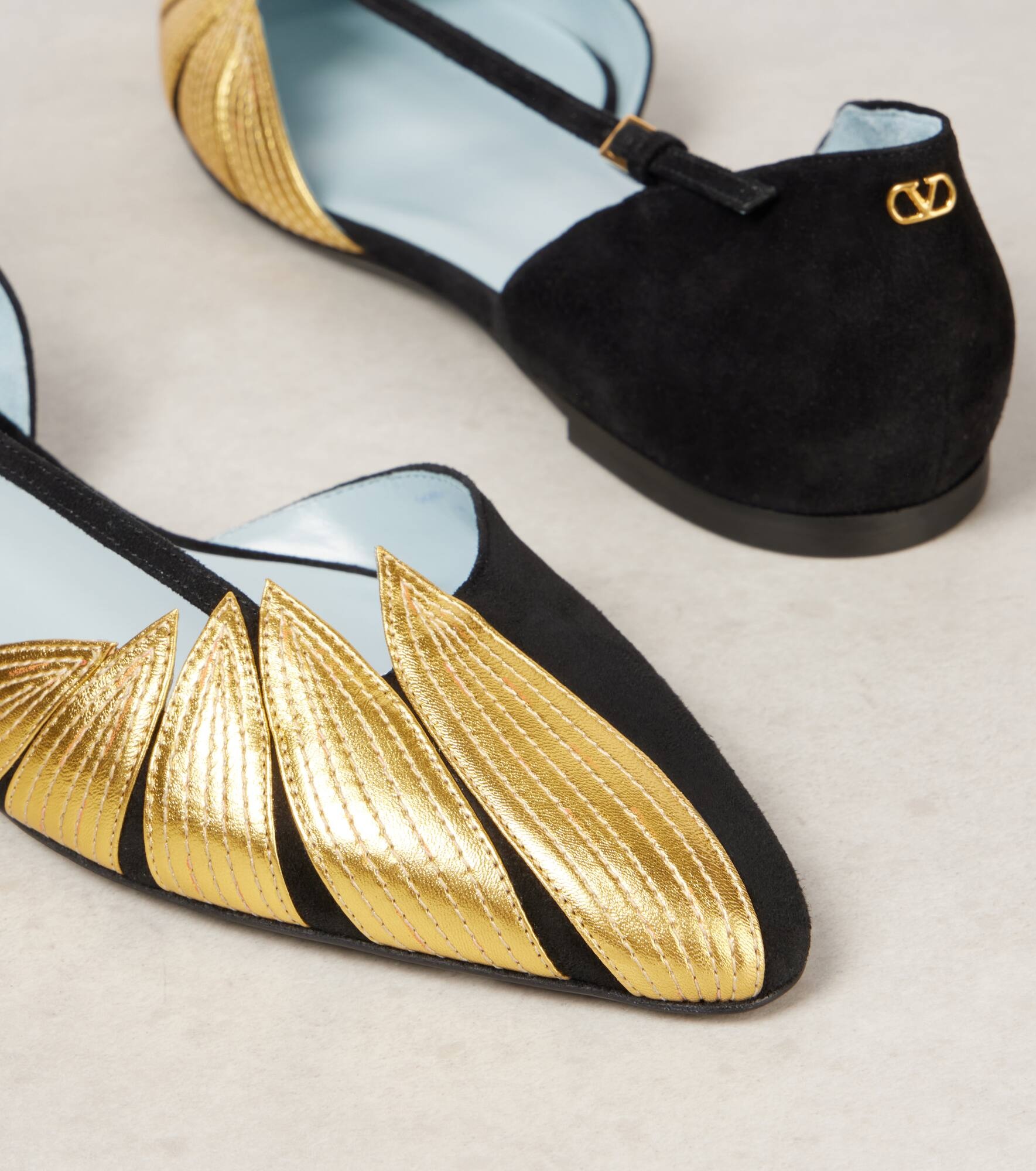 Foliefoliage suede and leather ballet flats - 5