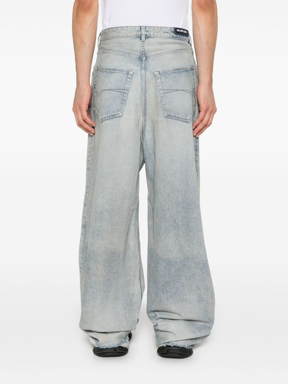 distressed wide-leg jeans - 5