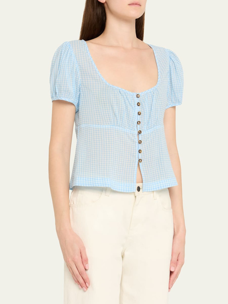 CIAO LUCIA! Risi Gingham Button-Front Top outlook