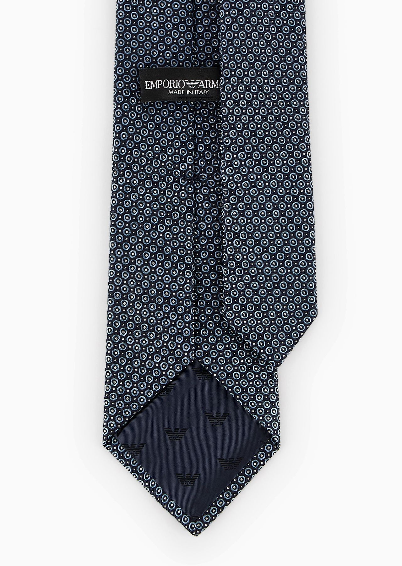 Pure silk tie with jacquard op-art motif - 2