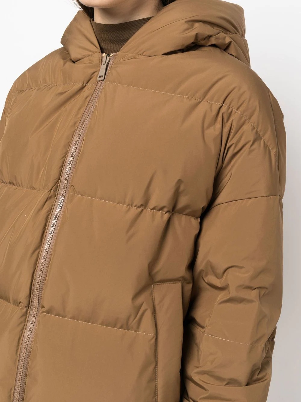 zipped hooded coat - 5