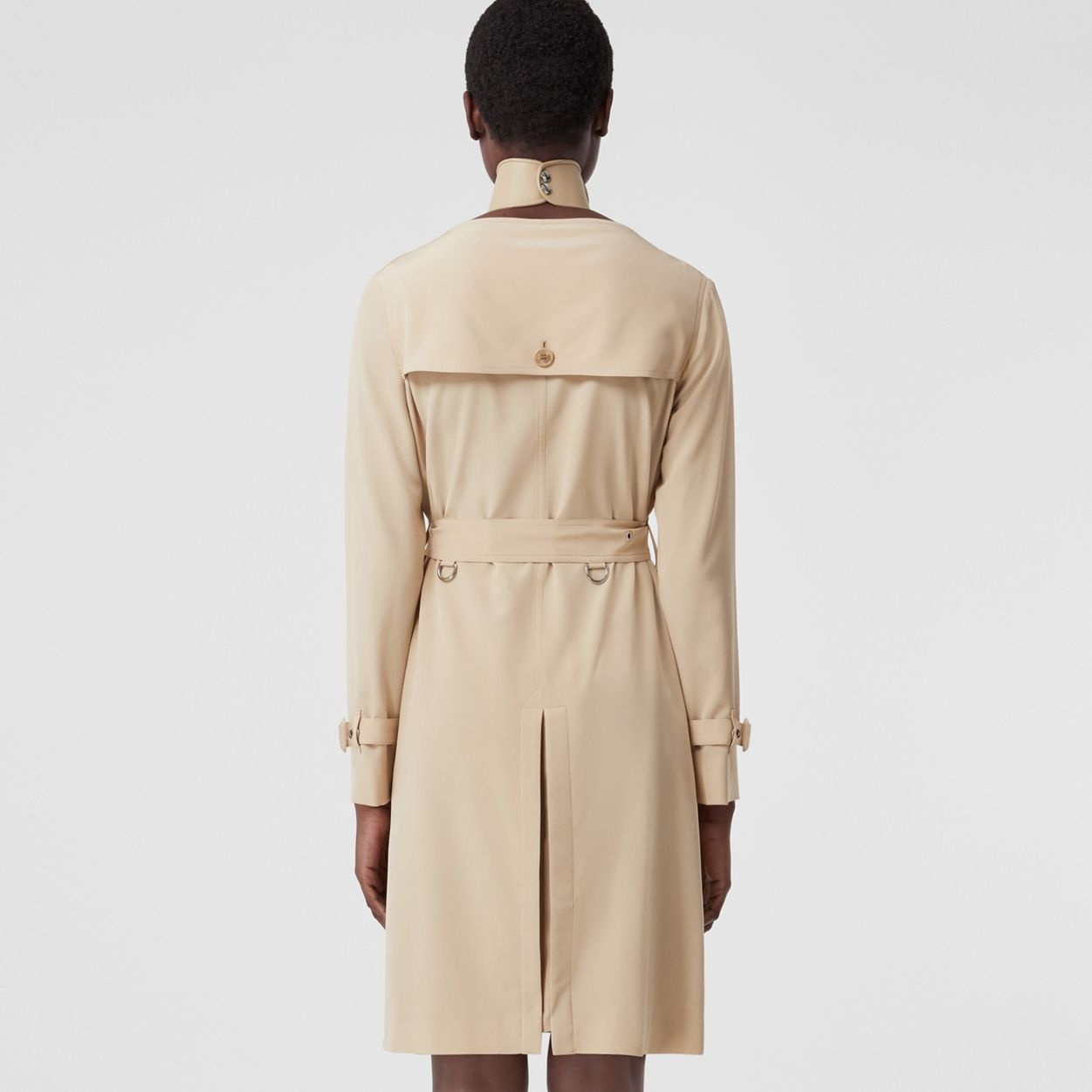 Silk Crepe de Chine Boat-neck Trench Dress - 4