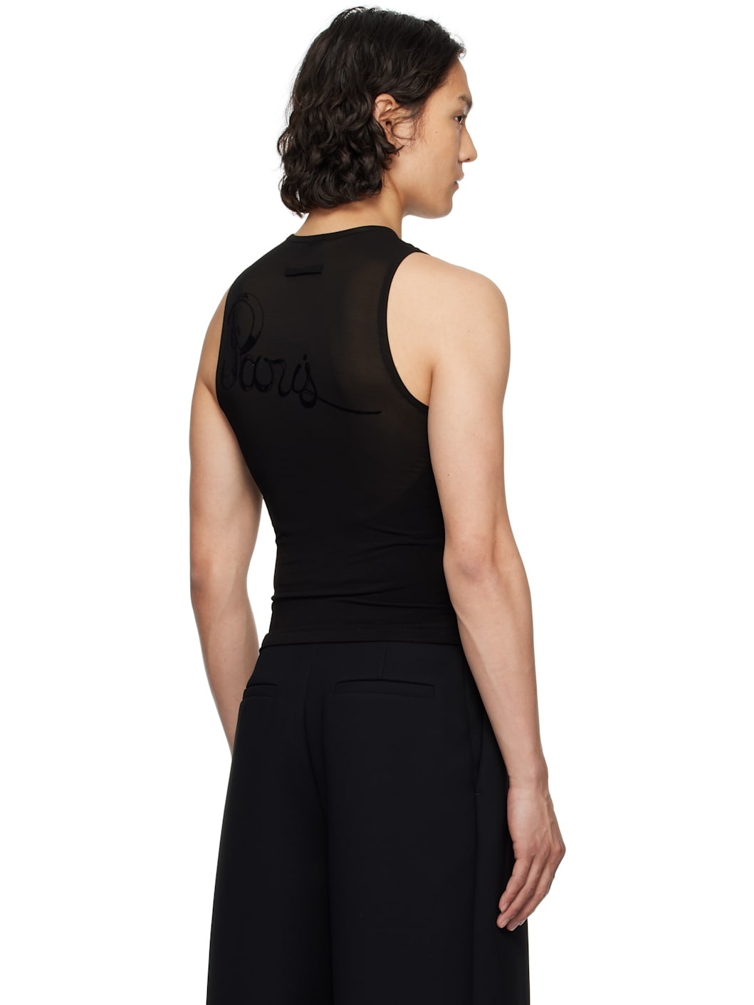 Black Flock Tattoo Tank Top - 3
