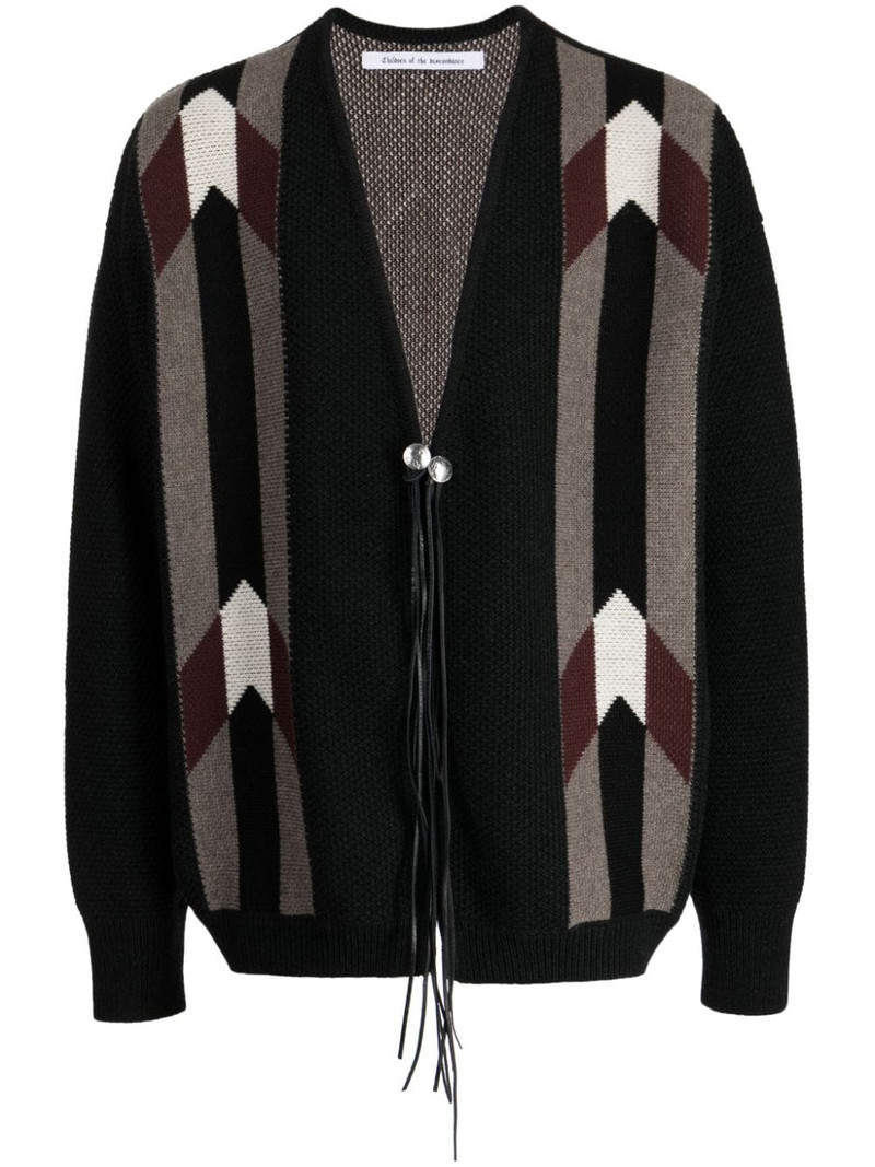 patterned intarsia-knit wool cardigan 1