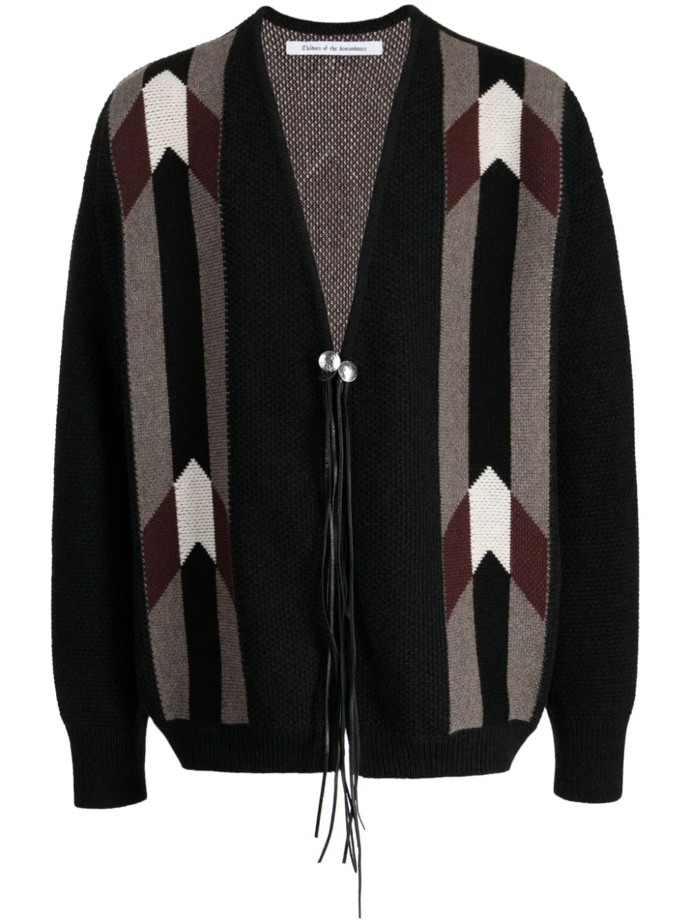patterned intarsia-knit wool cardigan - 1
