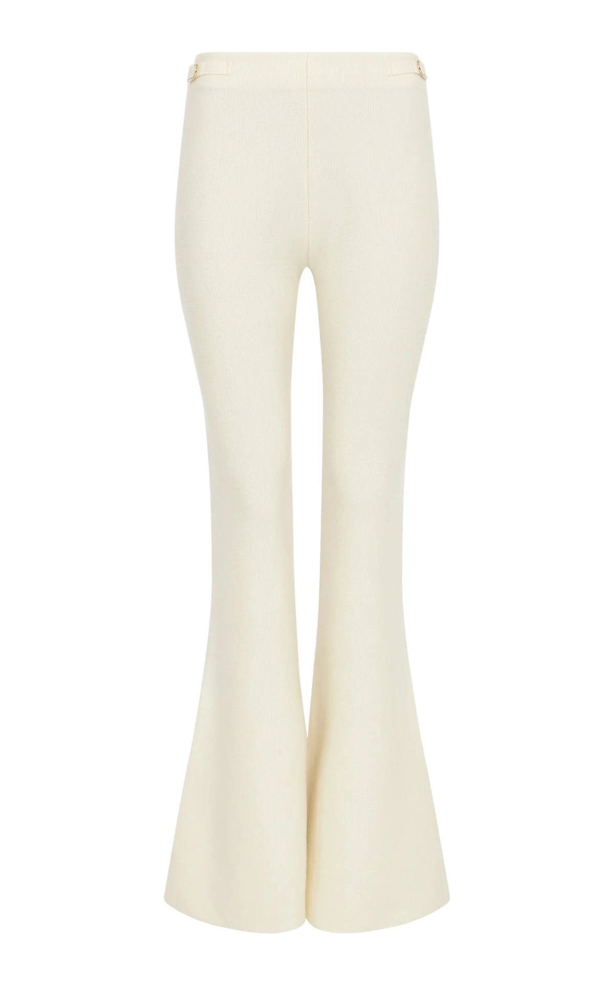 Ayala Flare Cropped Knit Pant in Off White Merino Wool Cashmere - 1
