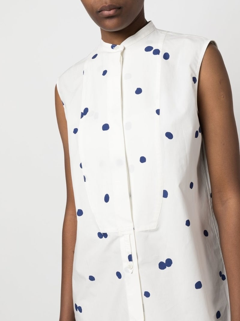 spot-print sleeveless dress - 5