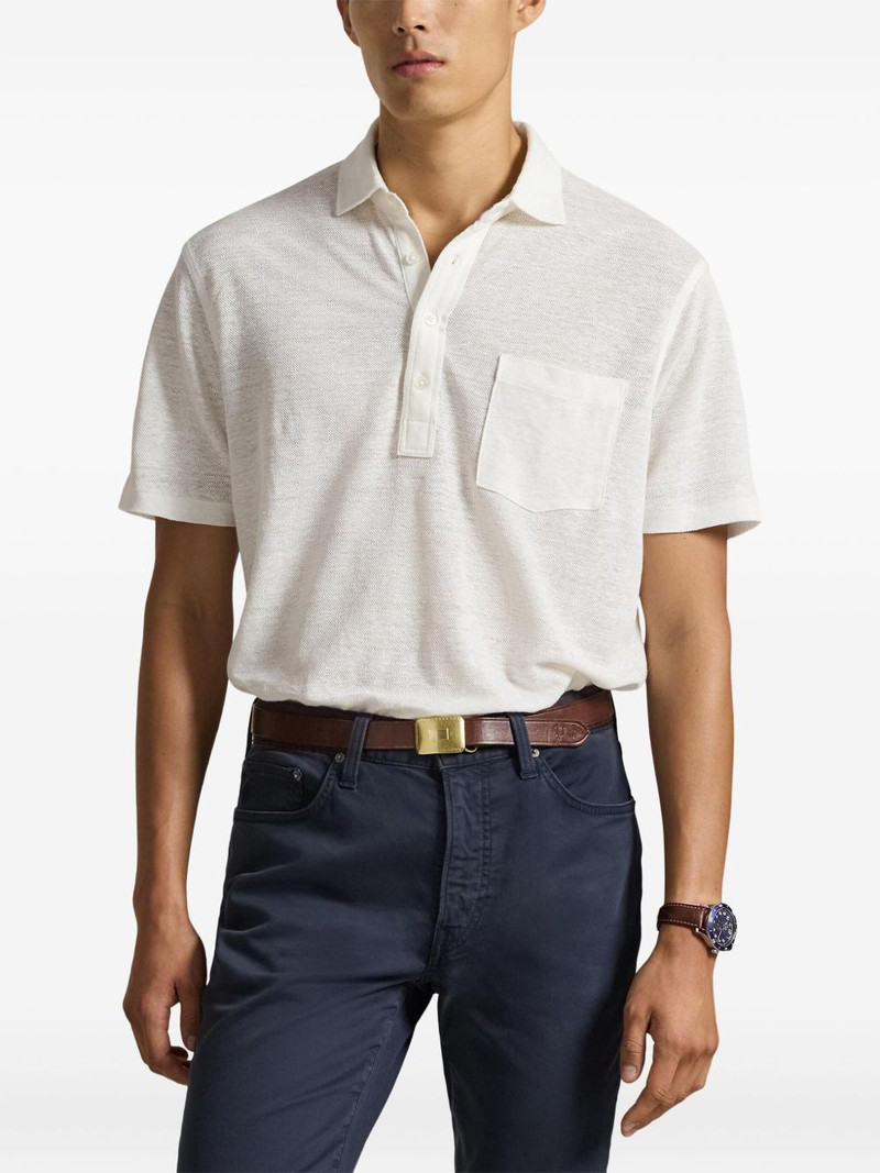 pocket linen piqué polo shirt 3