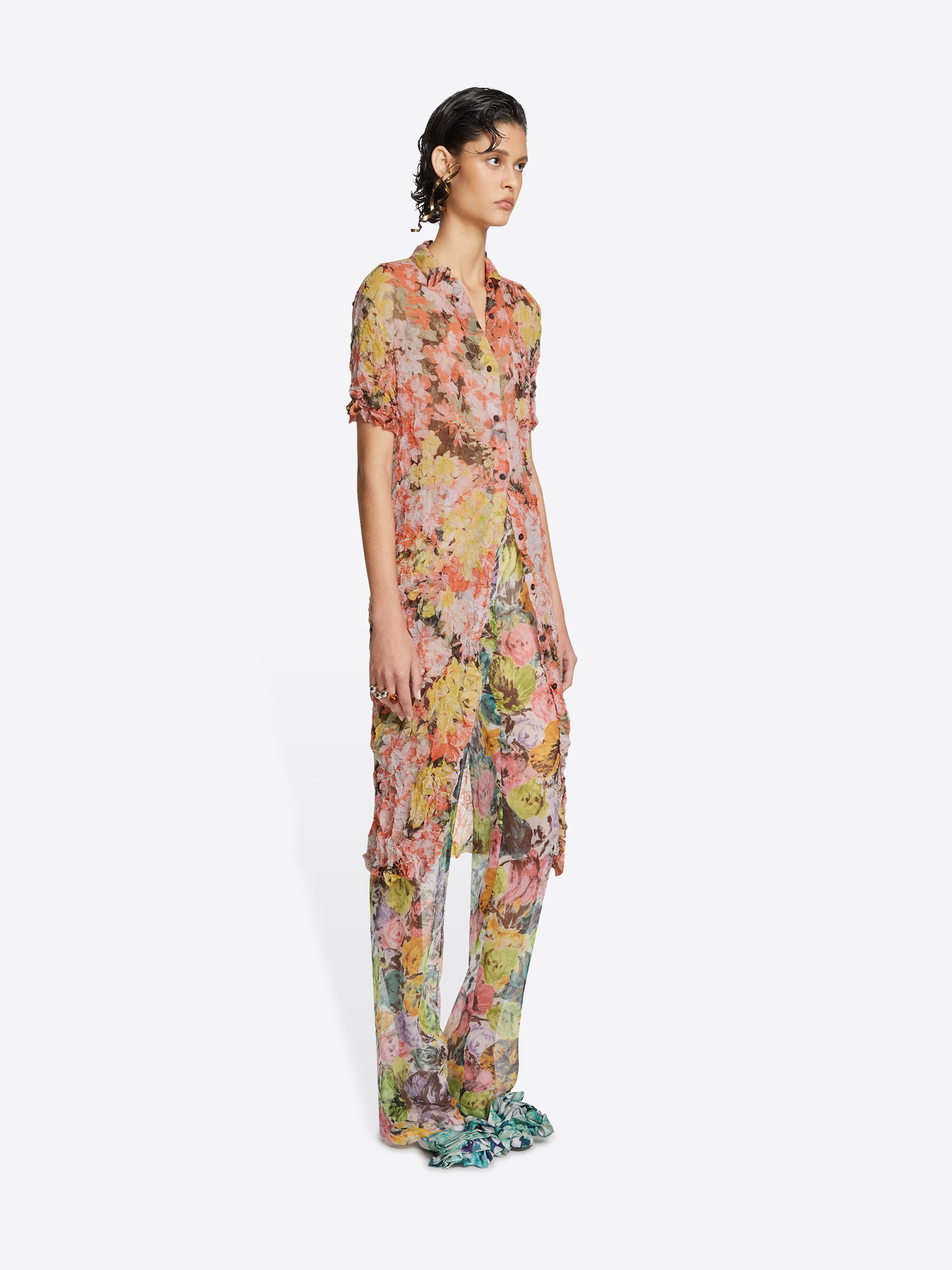 FLORAL SHIRT DRESS - 3