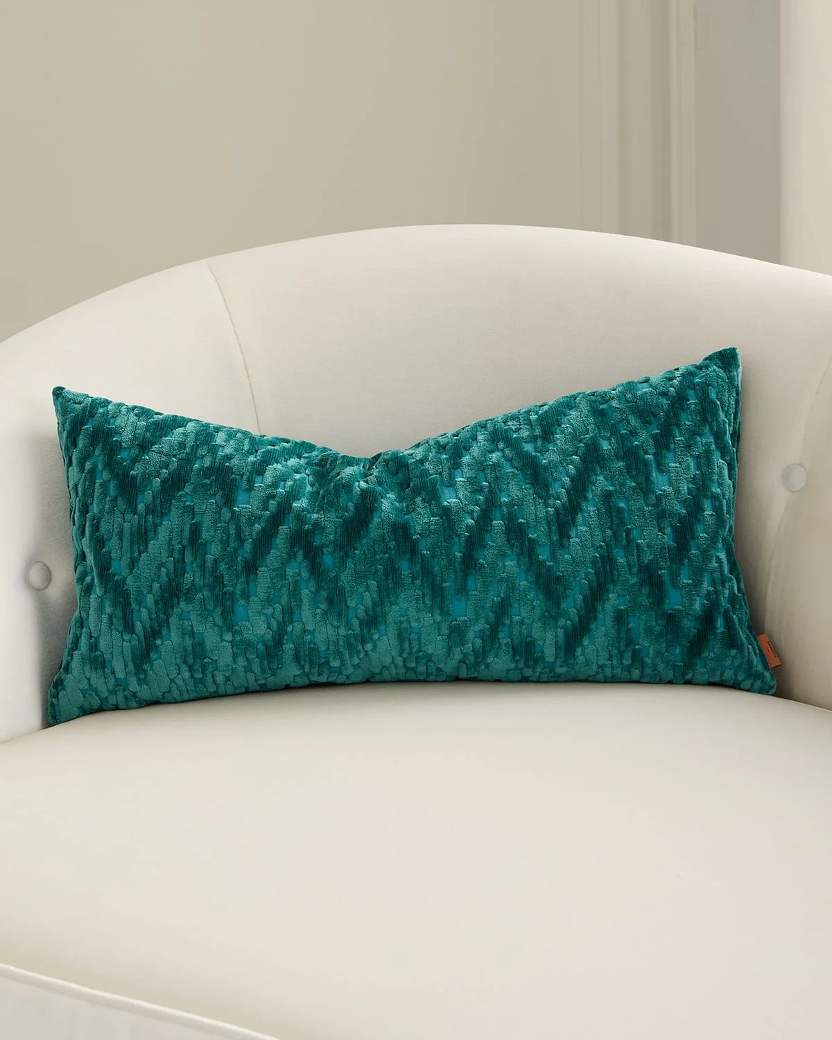 Fossile Embossed Chevron Cushion, 12" x 24" - 1