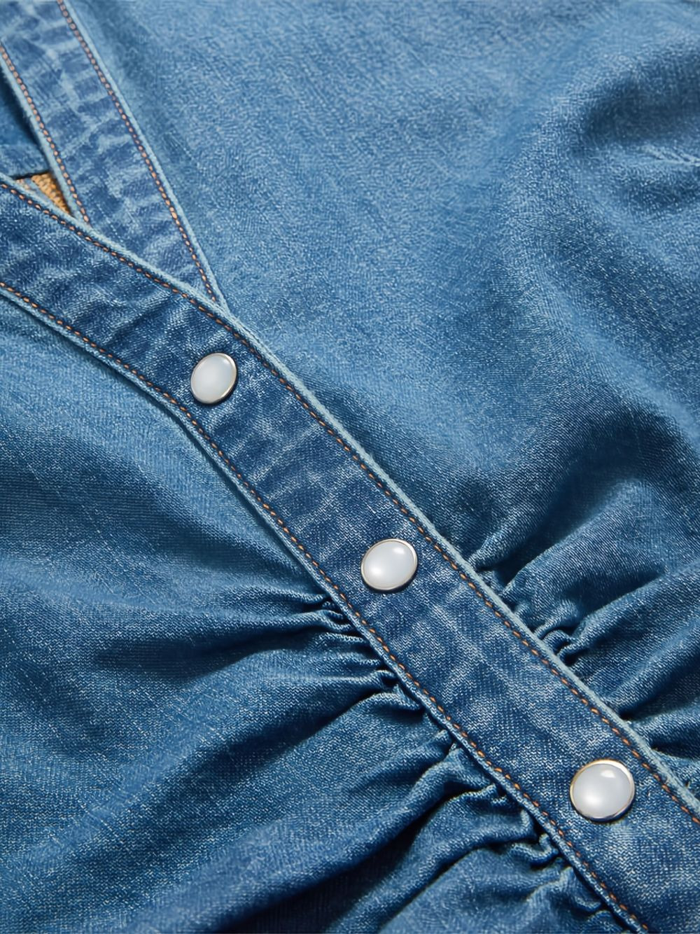 ruched denim top - 5