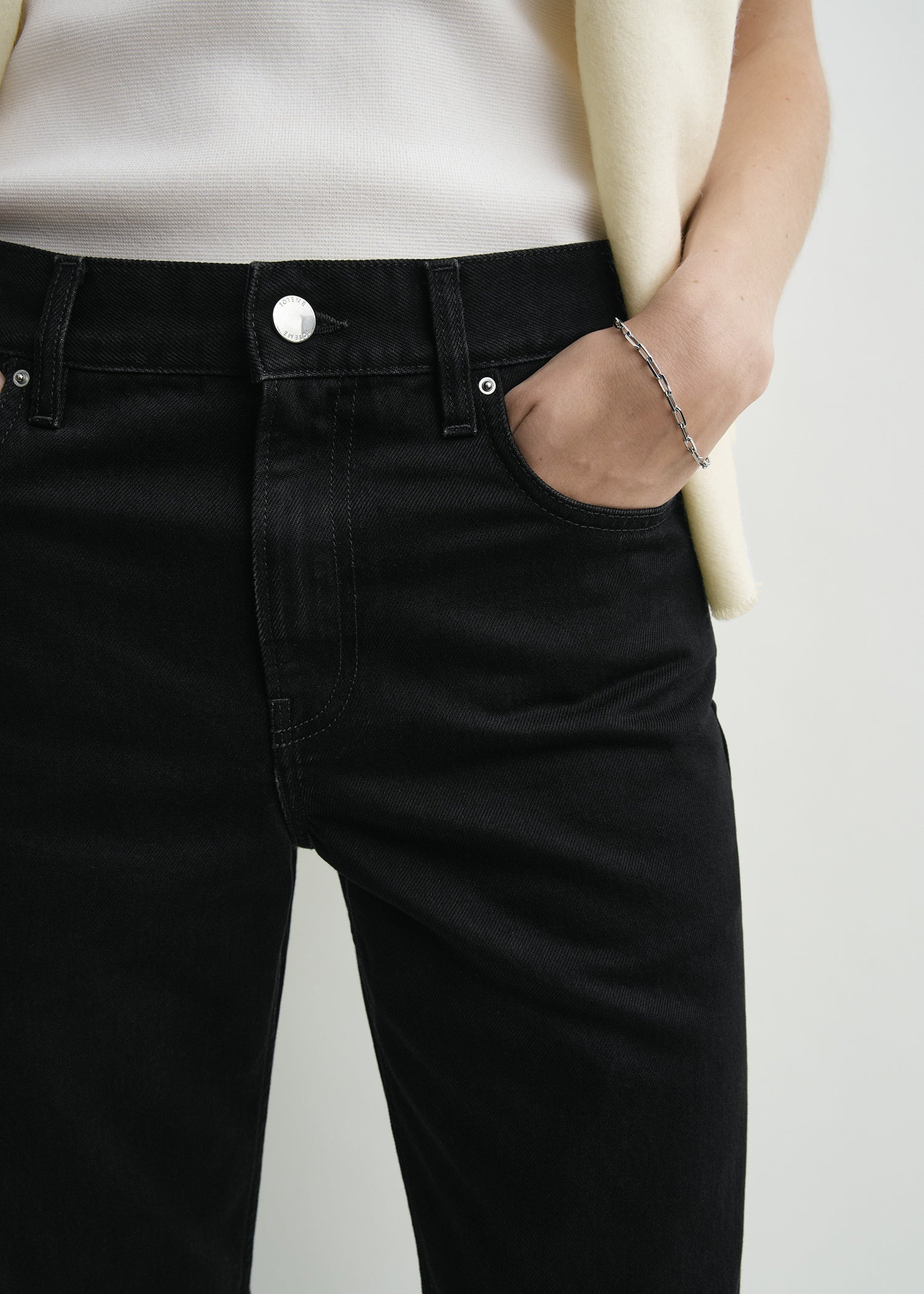 Low straight denim black - 5