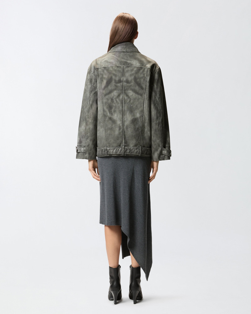JACKET WITH LEATHER-EFFECT TROMPE-L'ŒIL PRINT 5