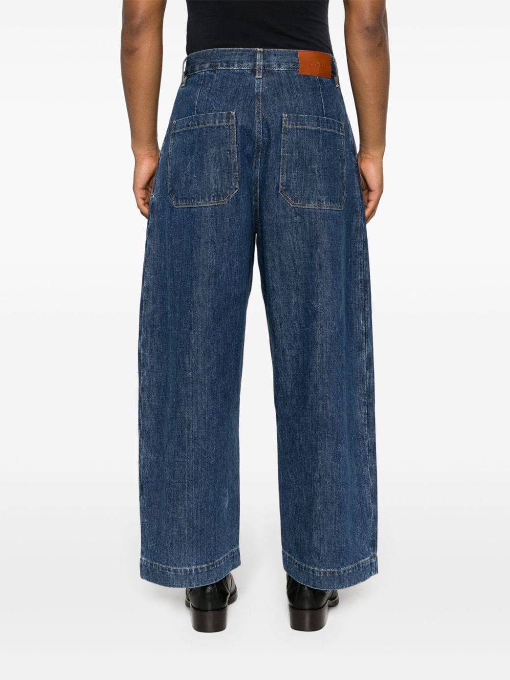 Push pleated wide-leg jeans - 4
