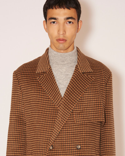 Nanushka BAYL - Checked wool and silk-blend car coat - Rust gray outlook