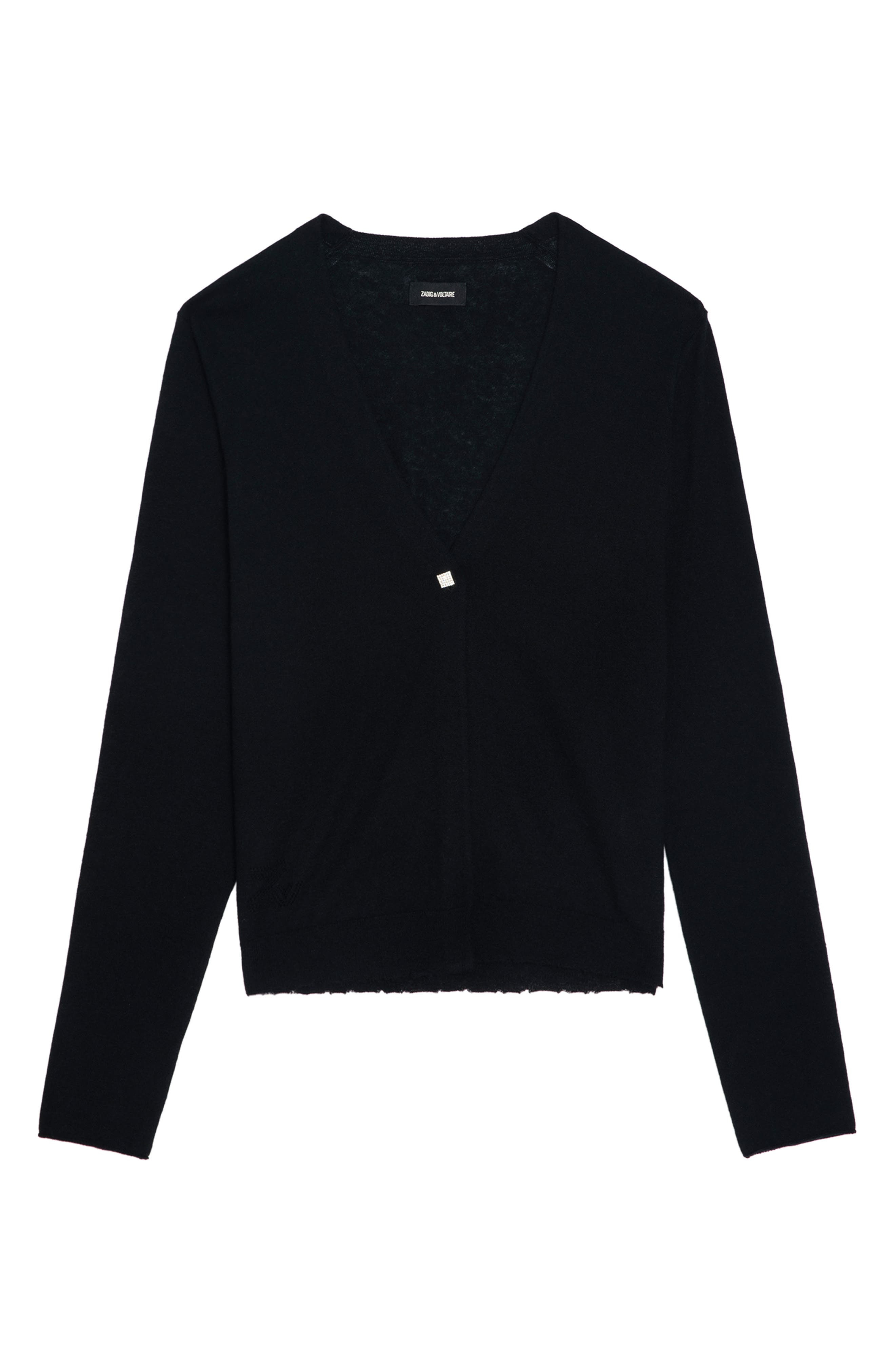 Zadig & Voltaire Manylla Cashmere Cardigan in Black at Nordstrom - 5