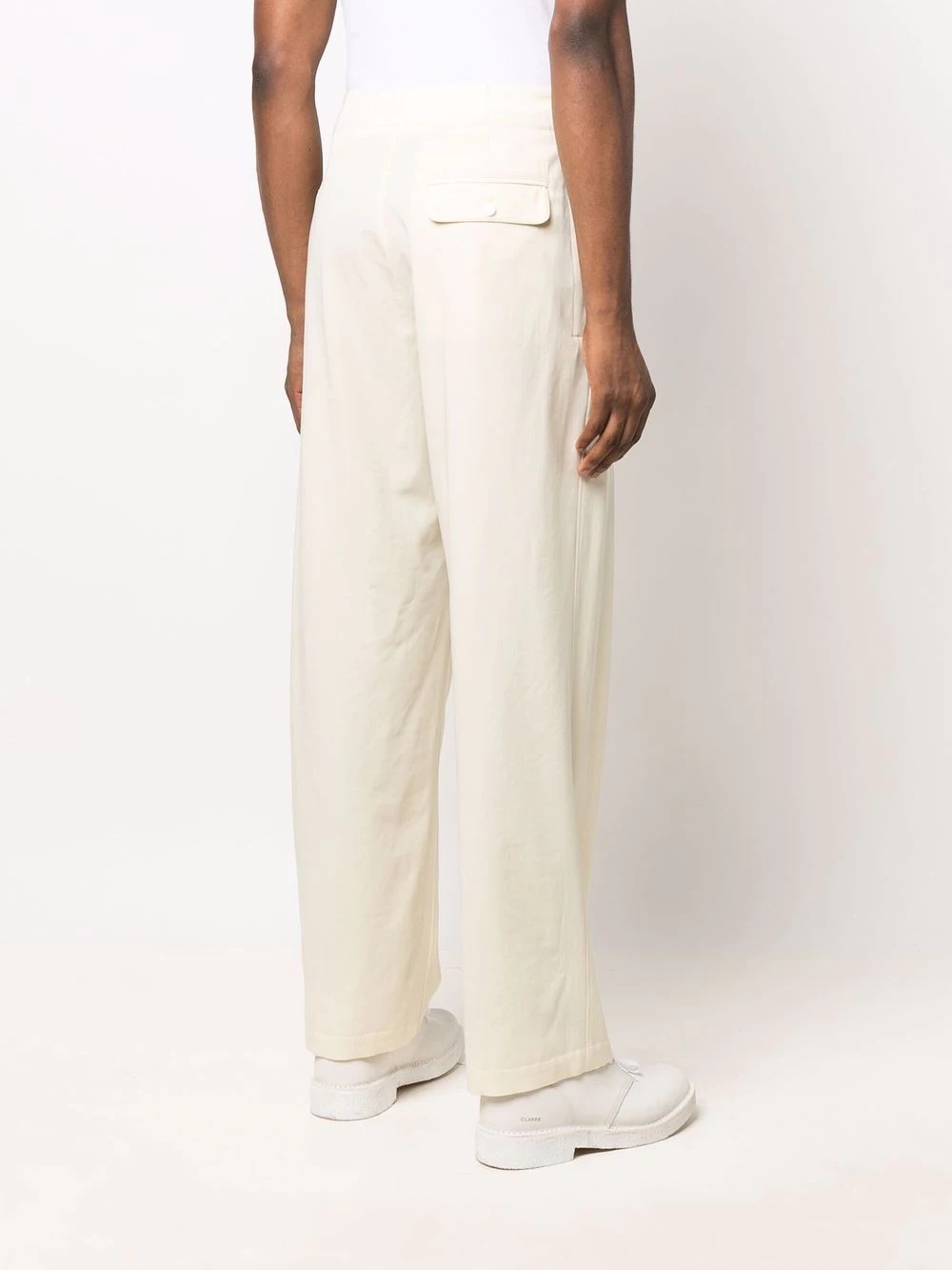 belted straight-leg chinos - 4