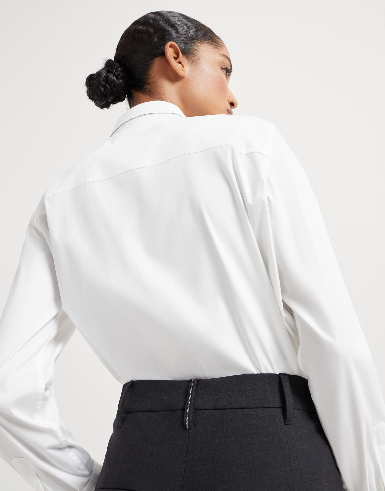 Tropical luxury wool slouchy trousers with monili - 3