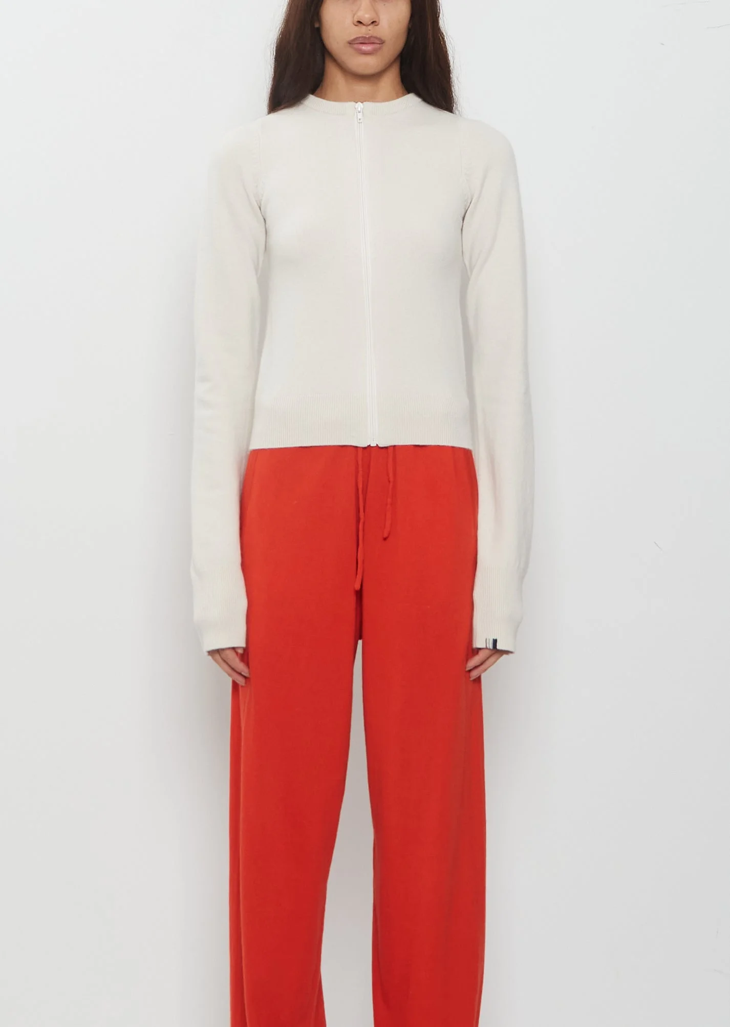 n°494 Tangerine Zip-Up Cardigan — Bone - 1