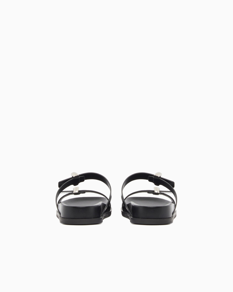EMPORIO ARMANI SHINY POLISHED LEATHER SANDALS outlook