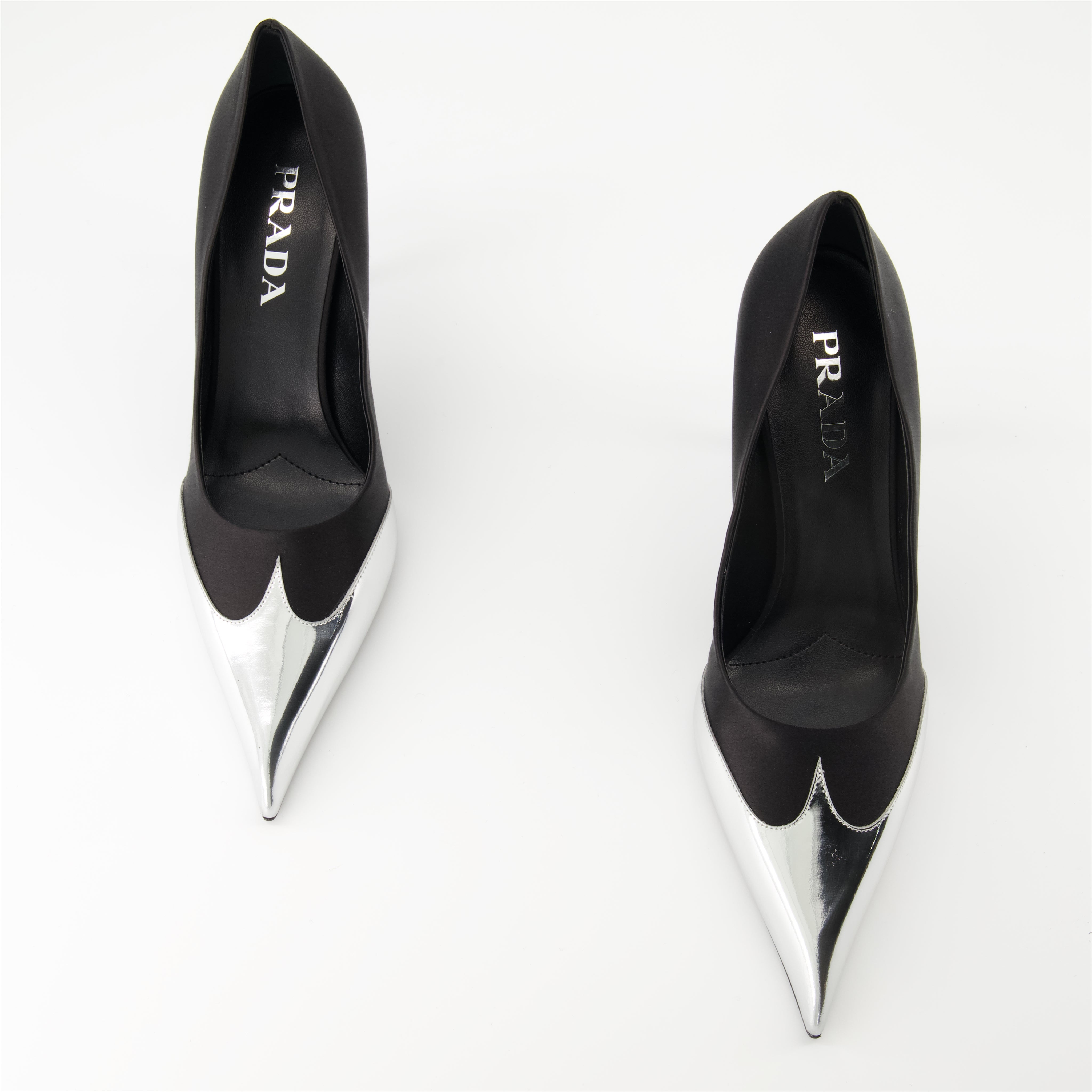 Escarpins en satin et cuir - 6