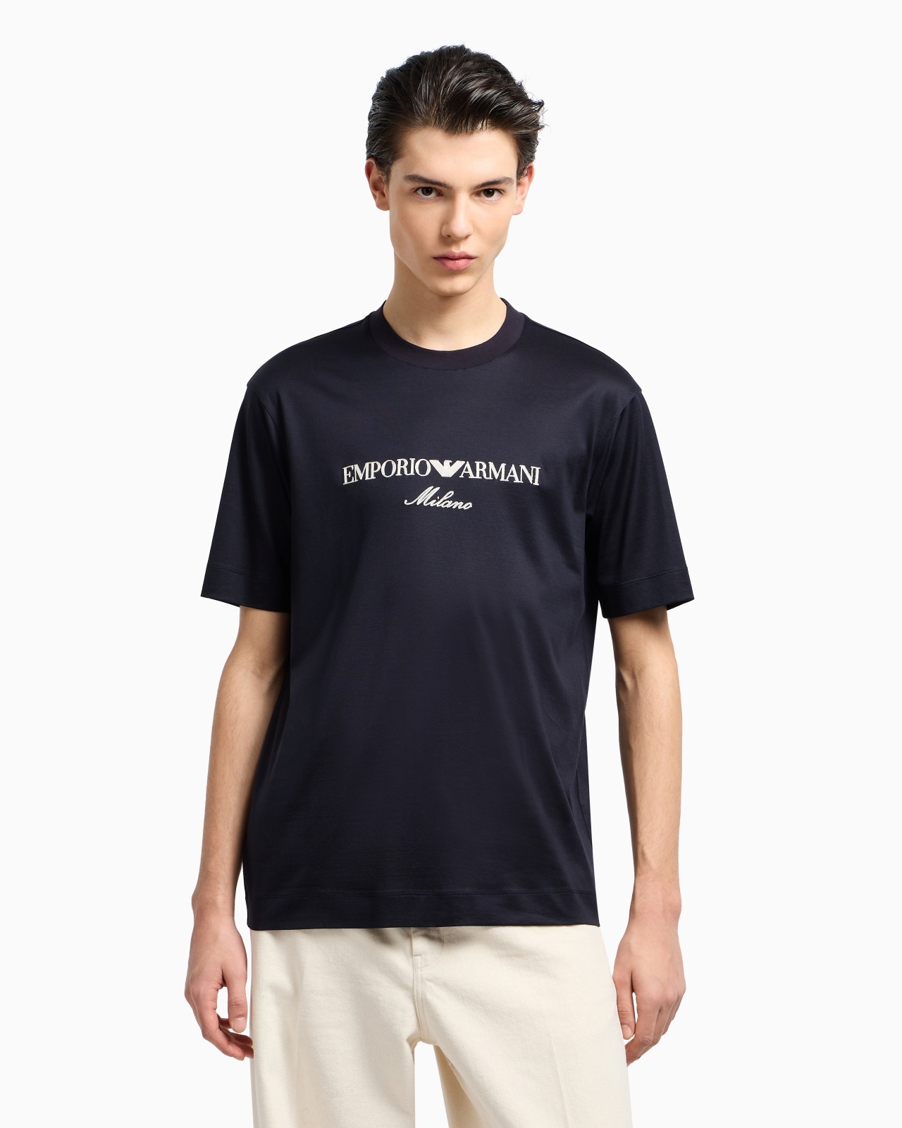 JERSEY-LYOCELL BLEND T-SHIRT WITH ASV LOGO EMBROIDERY - 2