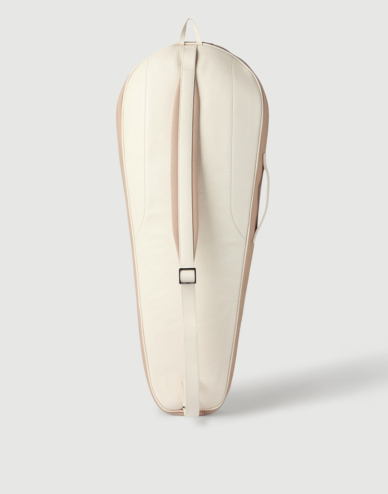 Grained leather tennis racket cover 2