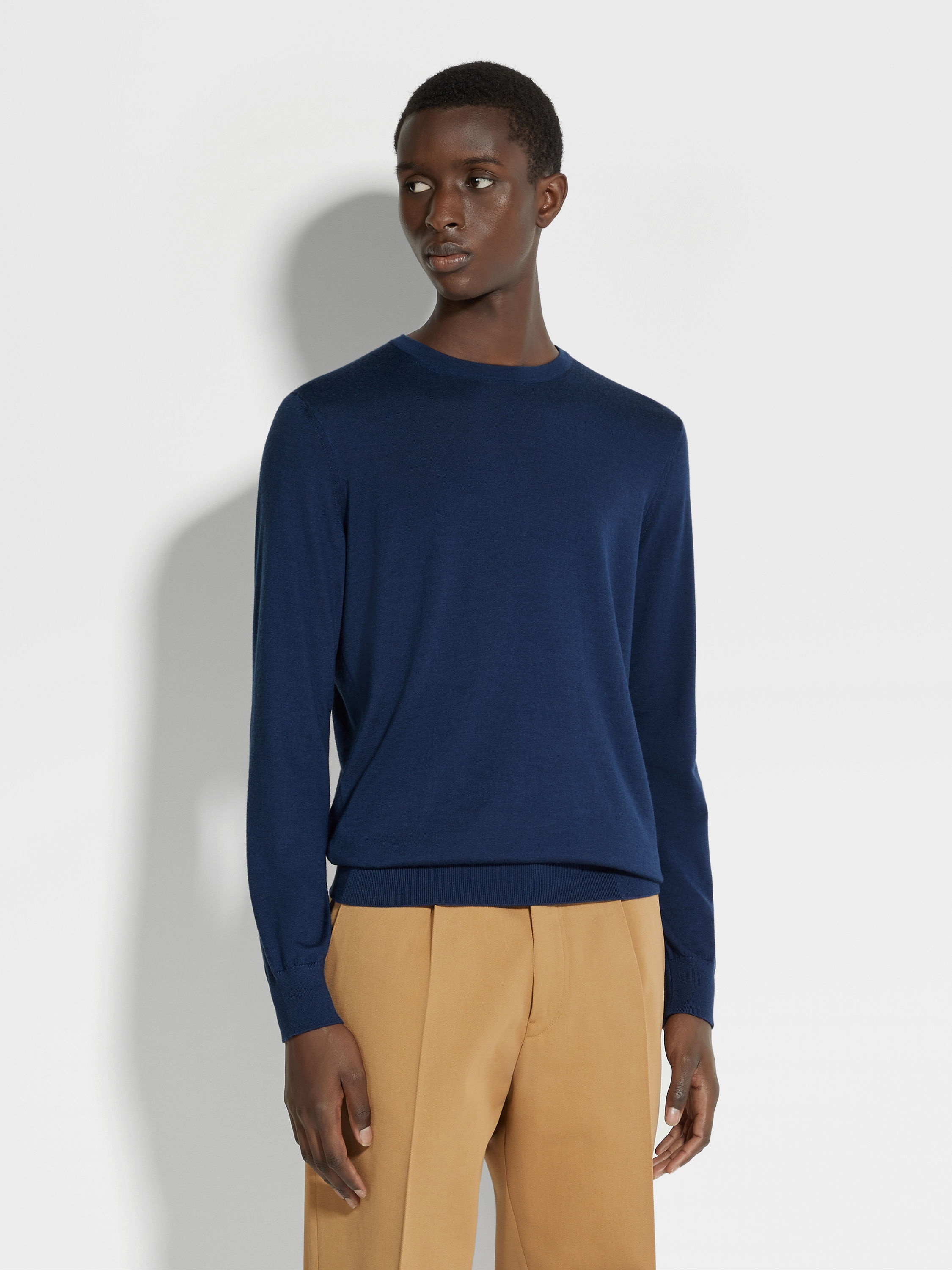 UTILITY BLUE MÉLANGE CASHSETA CREWNECK - 4