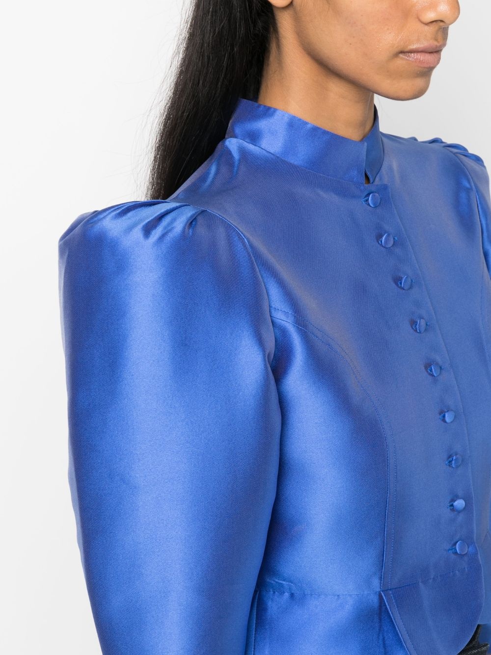 Amoako satin-finish cropped jacket - 5