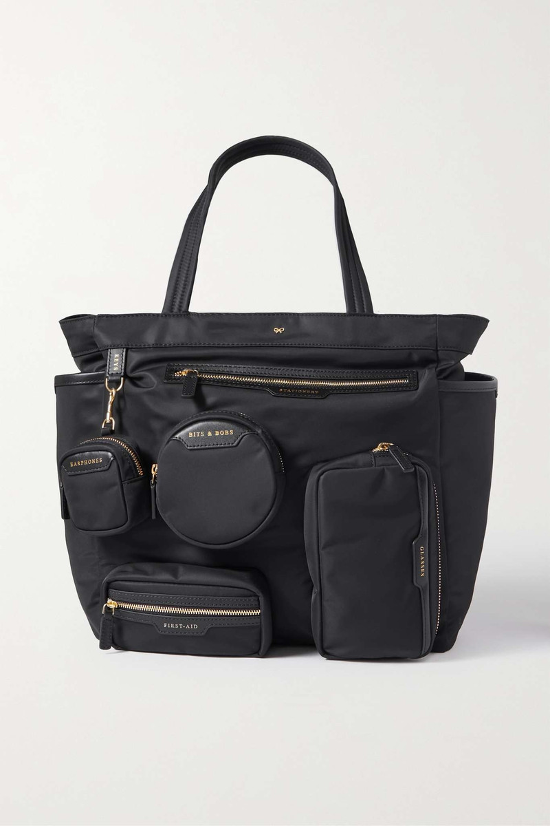 + NET SUSTAIN Working From Home leather-trimmed recyeled shell tote 1