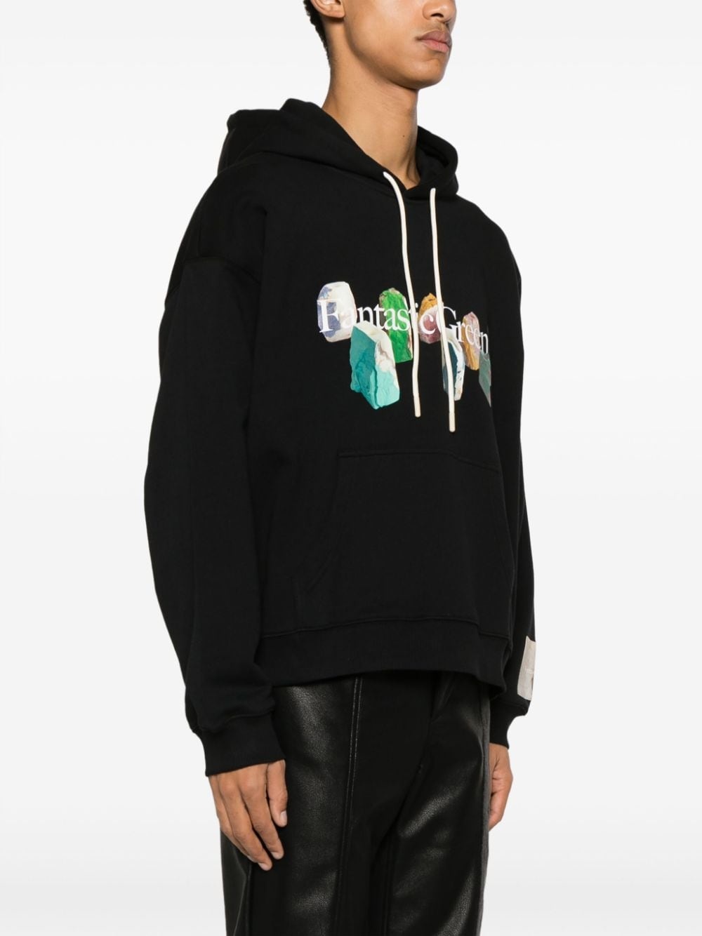 slogan-print organic-cotton hoodie - 4