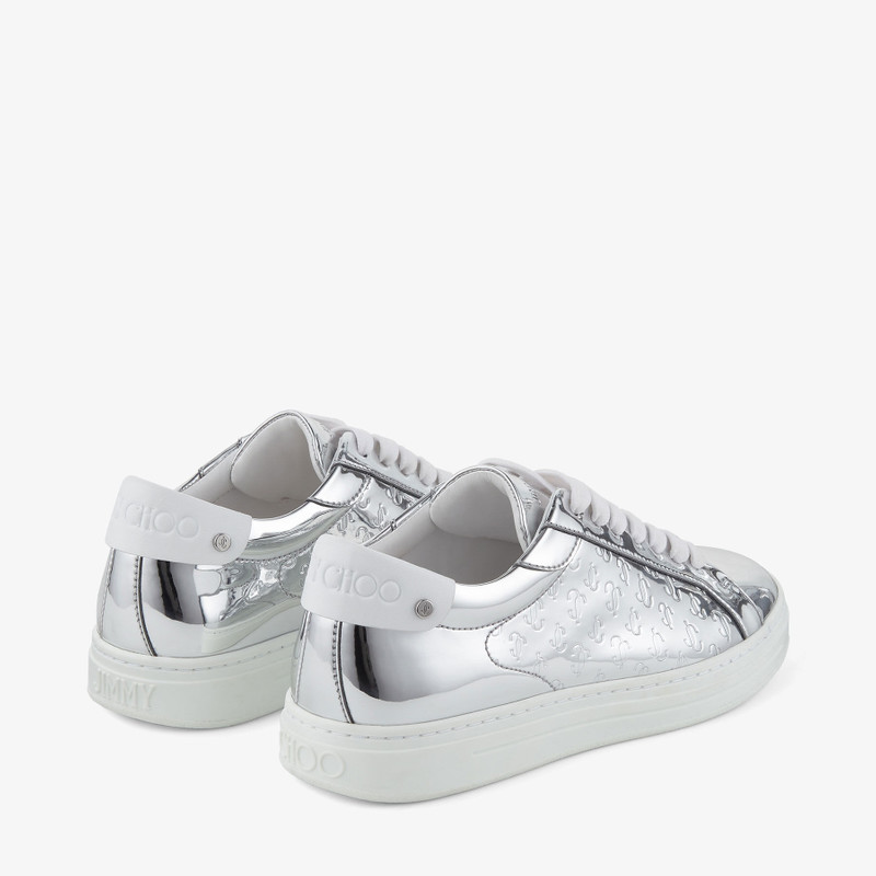 Rome/F
Silver Leather and Metallic JC Monogram Pattern Low Top Trainers 5