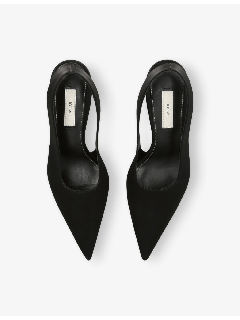 Pointed-Toe Satin Slingback Heels - 2
