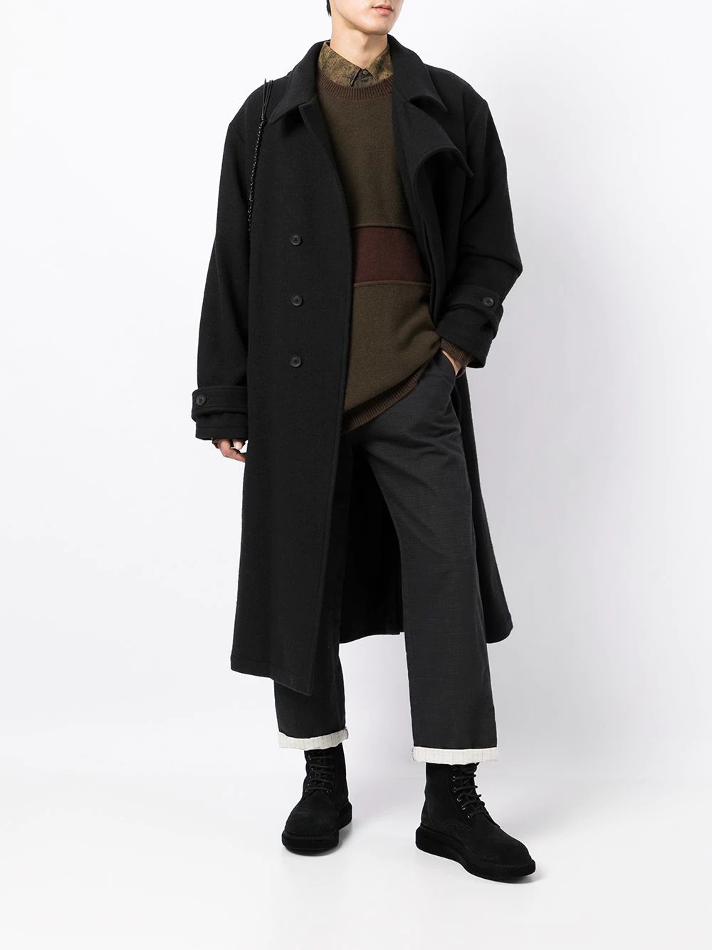 belted wool coat - 2