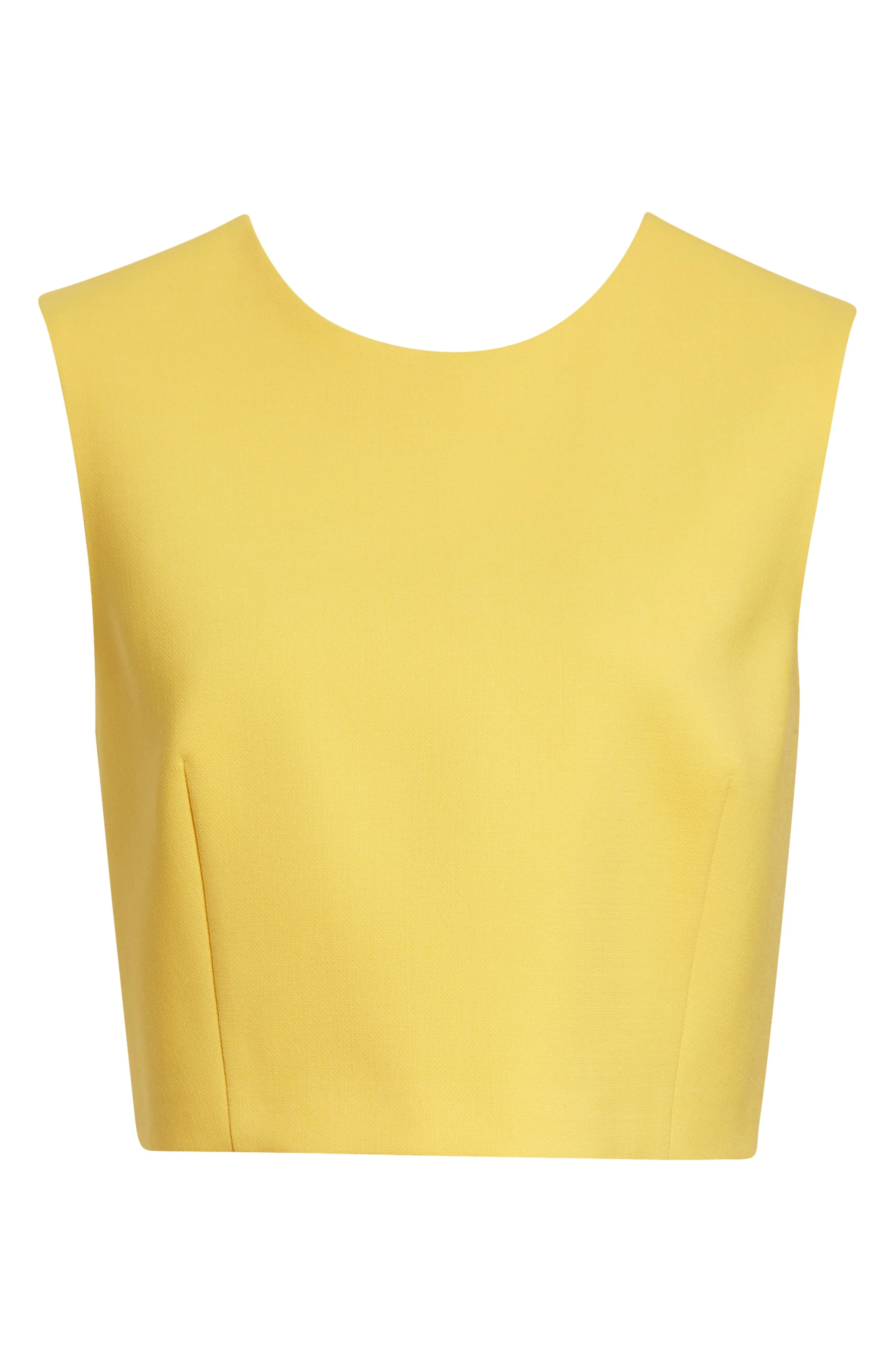 Carolina Herrera Stretch Virgin Wool Crop Top in Daffodil at Nordstrom - 1
