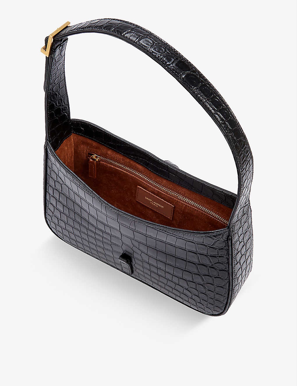 Le 5 à 7 croc-embossed leather shoulder bag - 4
