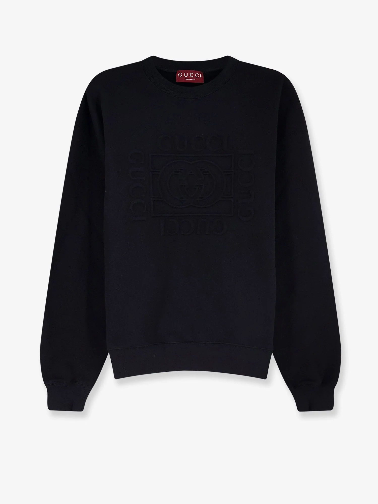 Gucci Men Cotton Sweatshirt With Frontal Embossed Logo - 1