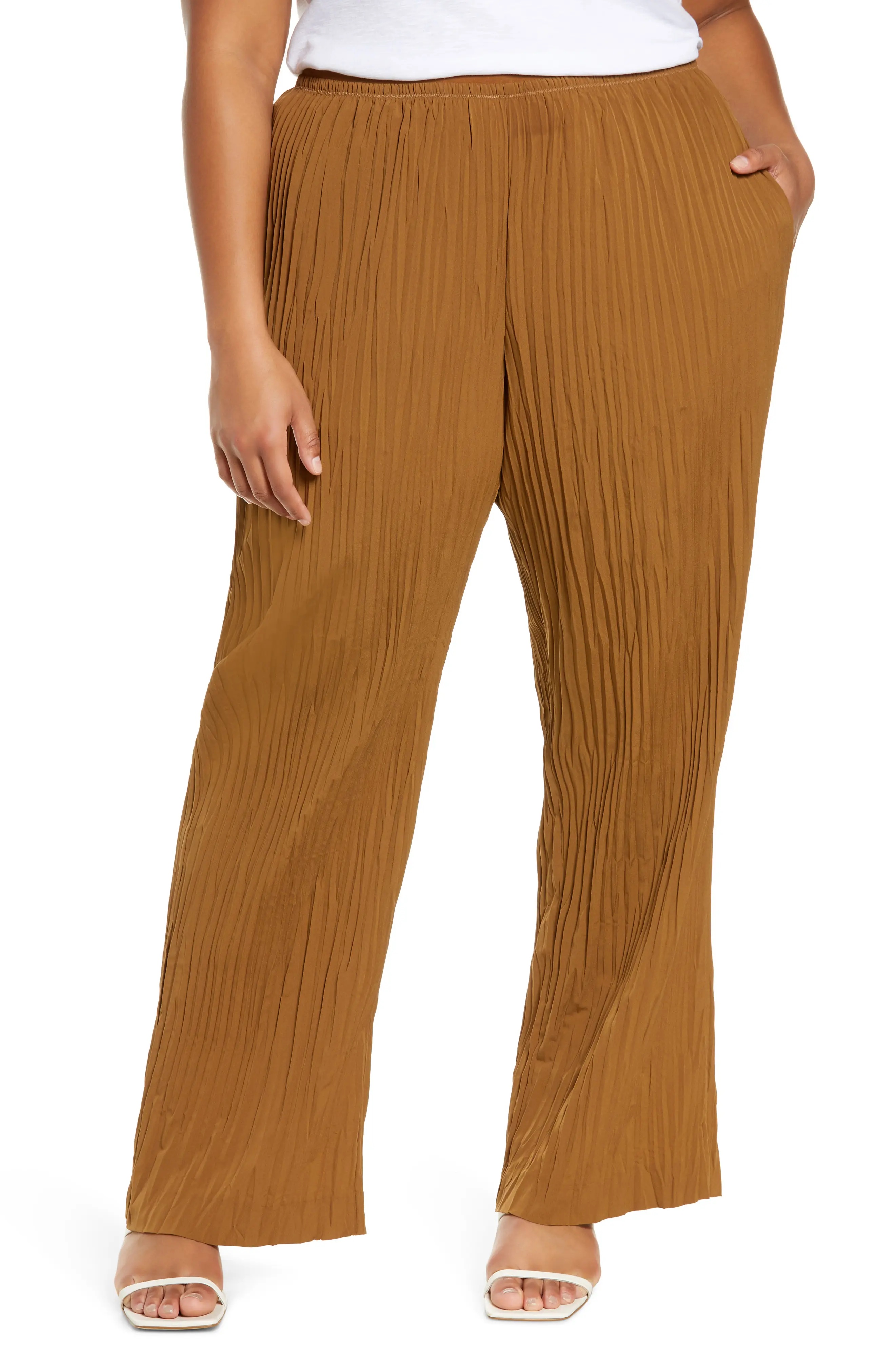 Plissé Pull-On Pants - 1