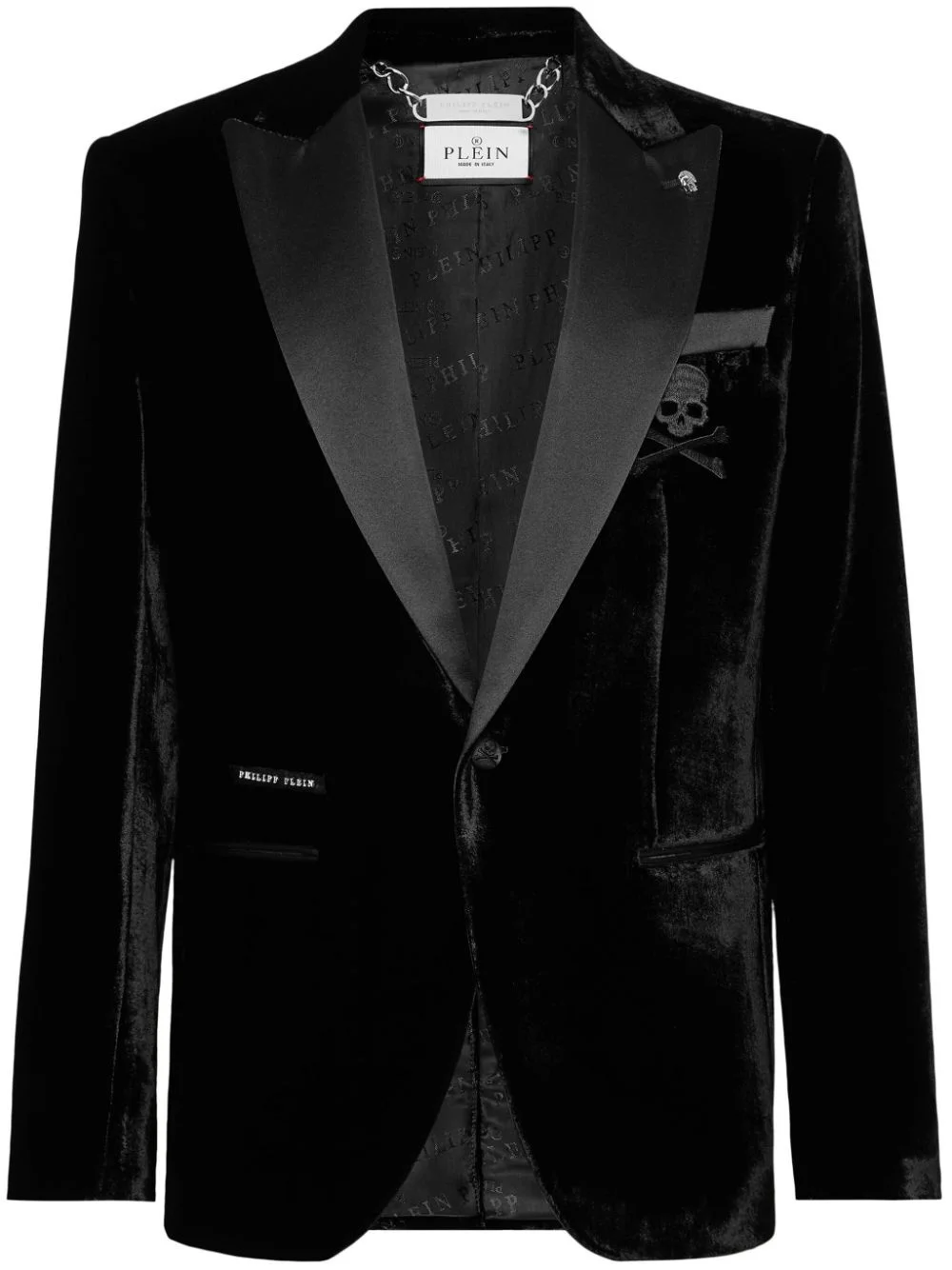 Lord single-breasted velvet blazer - 1