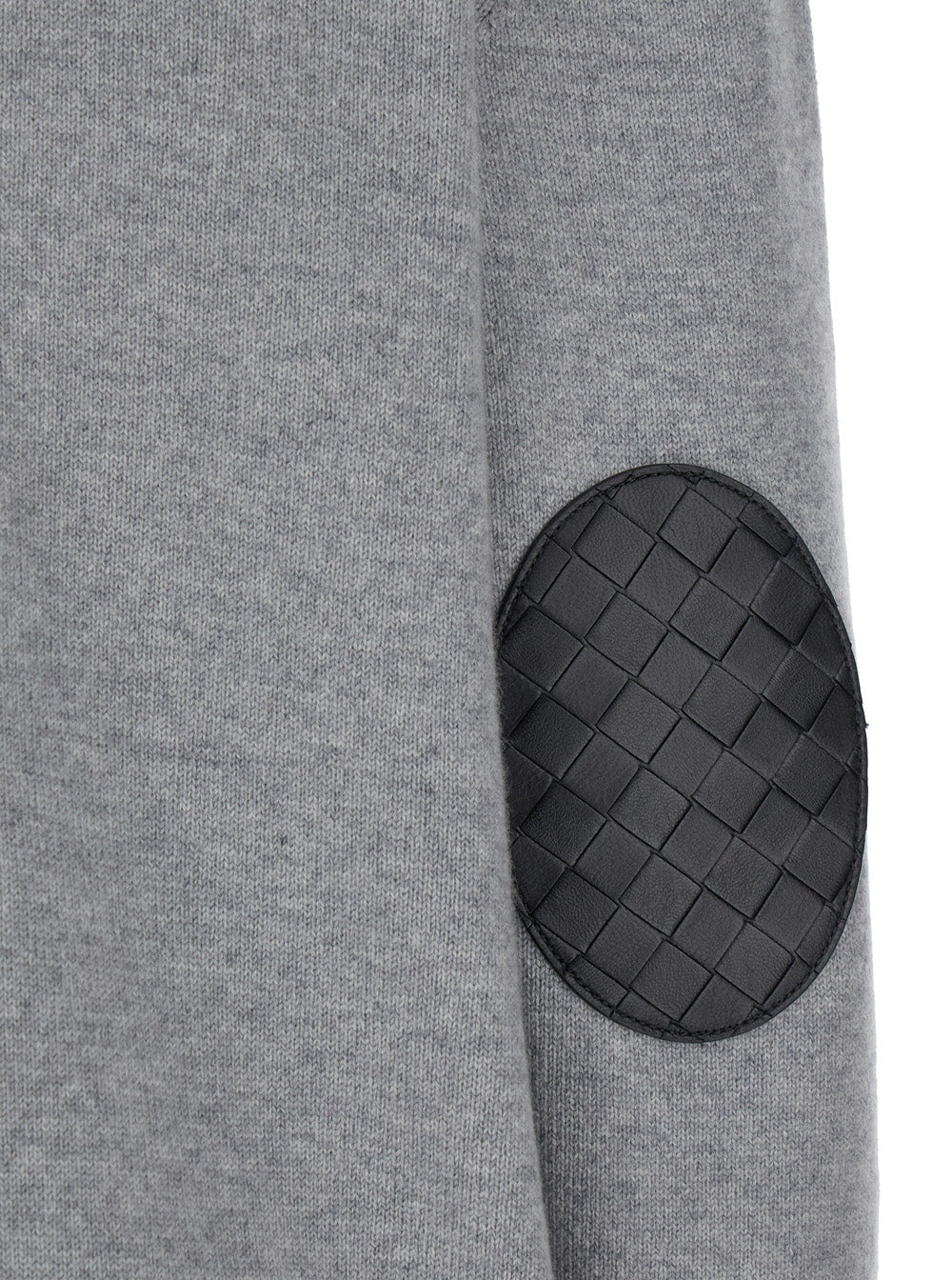 Bottega Veneta Women Grey Cardigan With Intrecciato Patch In Cashmere Woman - 3