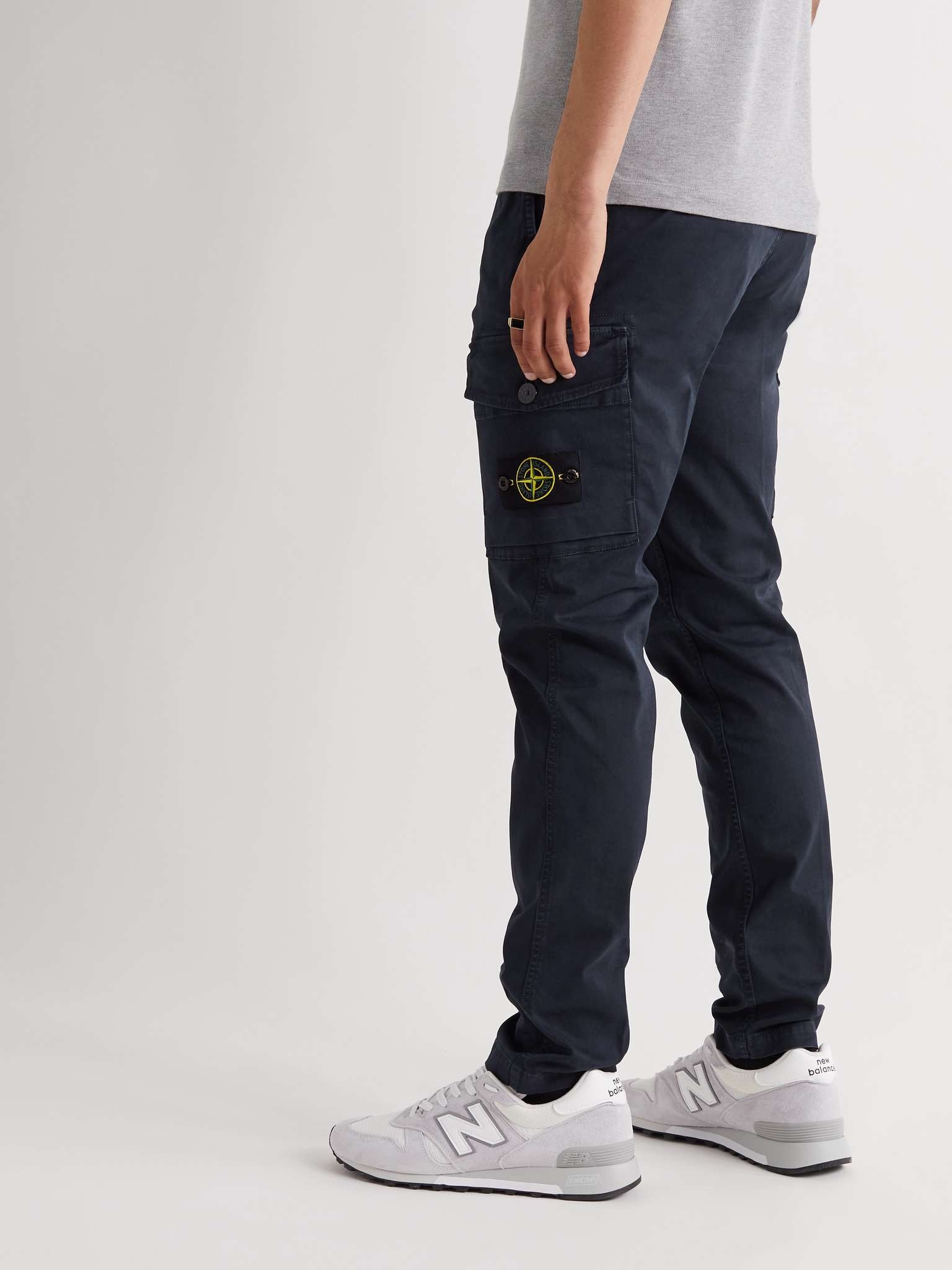 Skinny-Fit Logo-Appliquéd Cotton-Blend Twill Cargo Trousers - 4