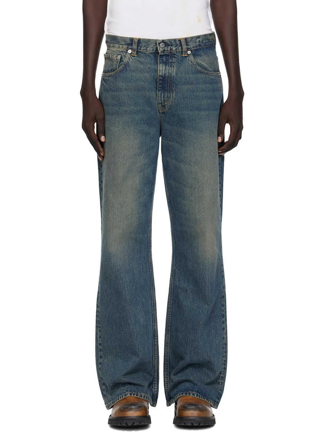 Blue Bootcut Jeans - 1