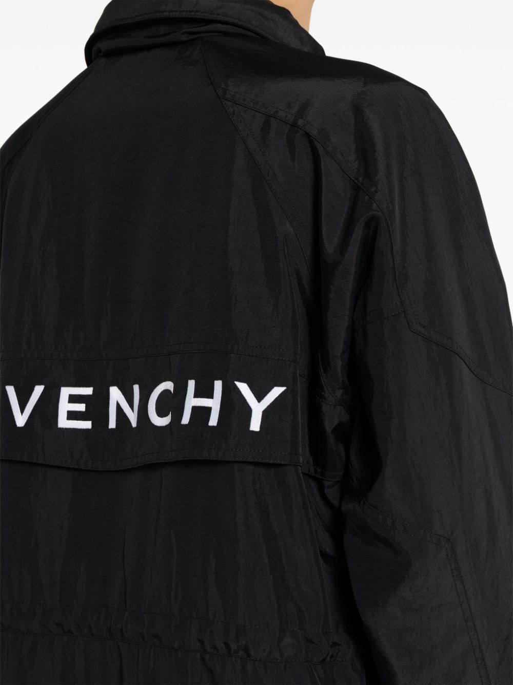 logo print parka jacket - 5